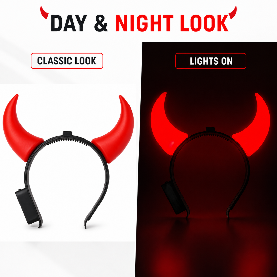 Light Up Red Devil Horns -  1PC