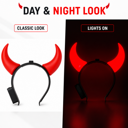 Light Up Red Devil Horns -  1PC