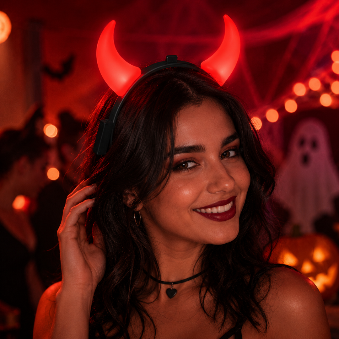 Light Up Red Devil Horns -  1PC