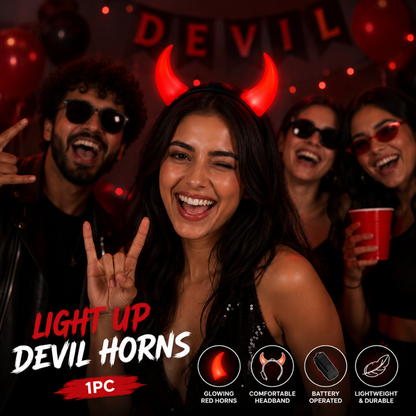 Light Up Red Devil Horns -  1PC