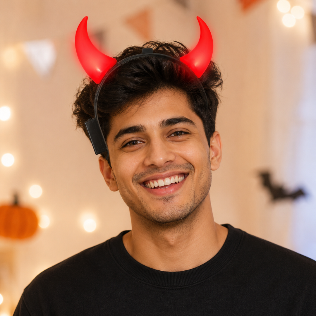 Light Up Red Devil Horns -  1PC