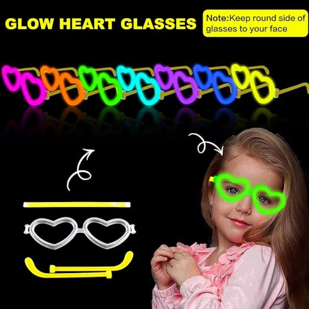 Glow In The Dark Heart Glasses-1PC