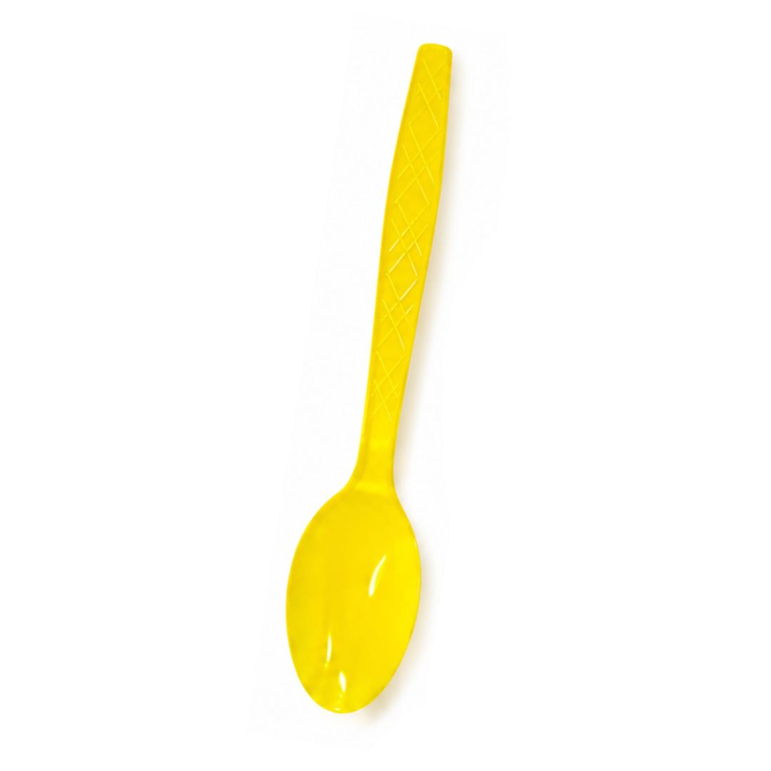Premium Plastic Yellow Spoons - 20PC | For Birthdays, Picnics & Baby Shower Parties