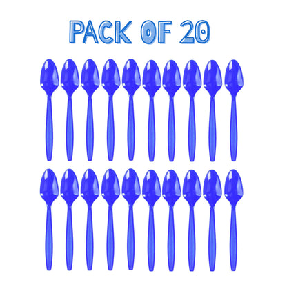 Premium Plastic Royal Blue Spoons - 20CT