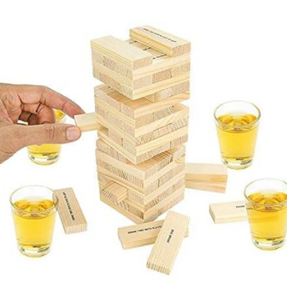 Drunken Jenga Tower Game - Includes Shot Glasses