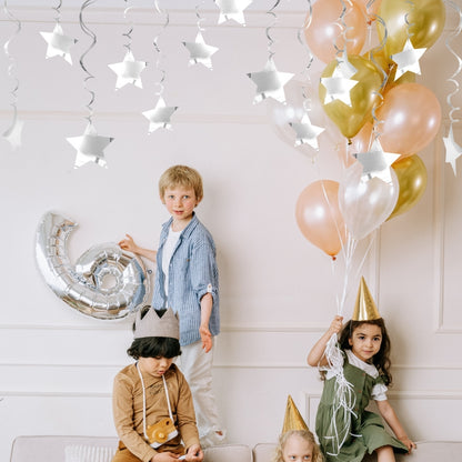 Silver Star Swirl Decoration - 15CT