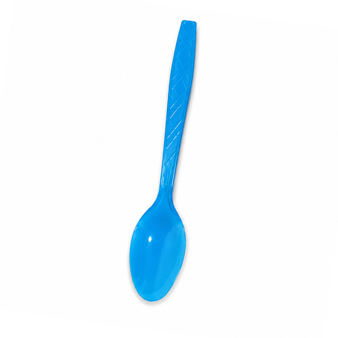 Light Blue Spoons - 20PC | Pastel Blue Party Spoons for Cake, Dessert or Snacks | Sturdy Picnic Spoons