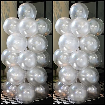 Silver Metallic Balloons, 12 Inch Silver Latex Helium Balloons -Pack of 10