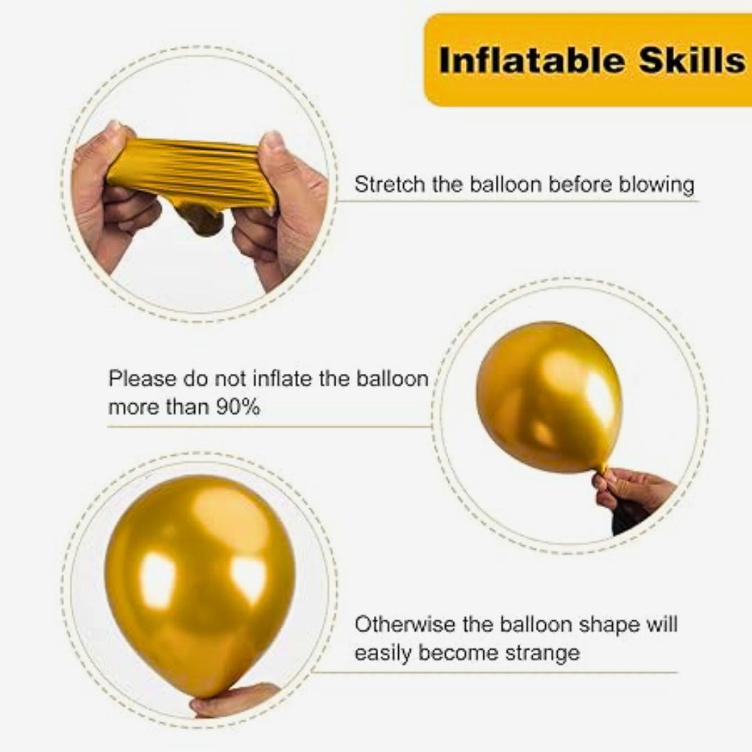 Golden Latex Balloons 12"-Pack of 10