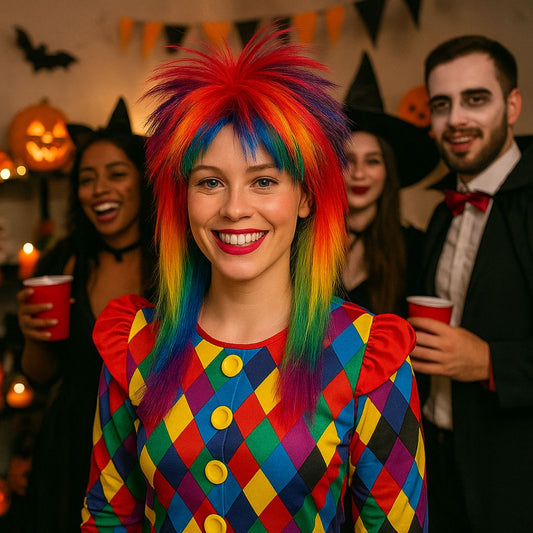 Fancy Rockstar Girl Multicolor Wig for Women - 1PC