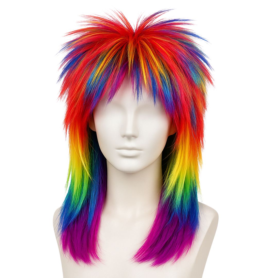 Fancy Rockstar Girl Multicolor Wig for Women - 1PC