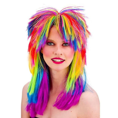Fancy Rockstar Girl Multicolor Wig for Women - 1PC