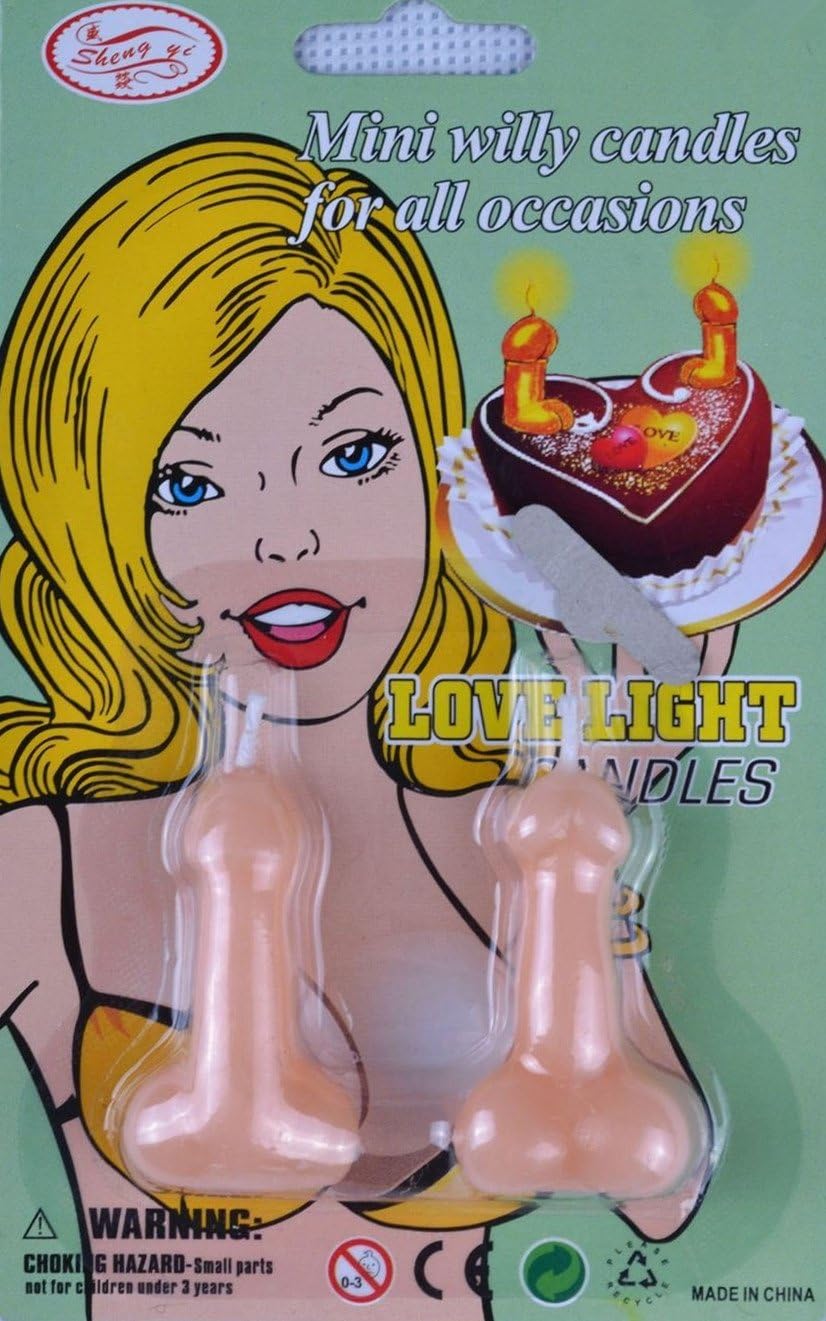 Bachelorette Party Willy Shaped Candles for Notty Fun Bachelorette Party - 2PC