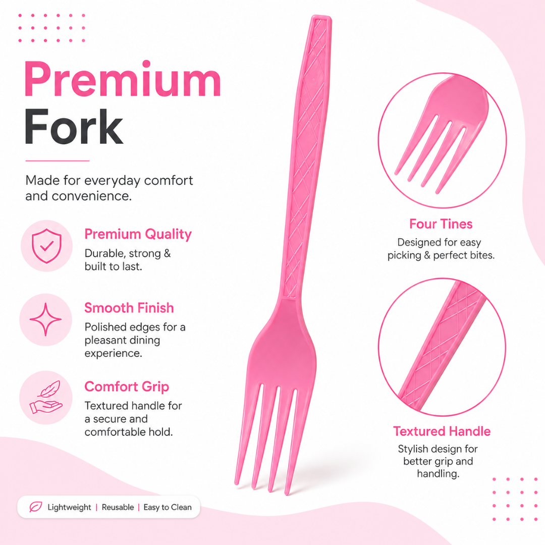 Light Pink Forks - 20PC | Pastel Pink Party Forks for Birthdays, Baby Showers and Picnics