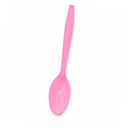 Light Pink Spoons - 20PC | Pastel Pink Party Spoons for Cake, Dessert or Snacks | Sturdy Picnic Spoons