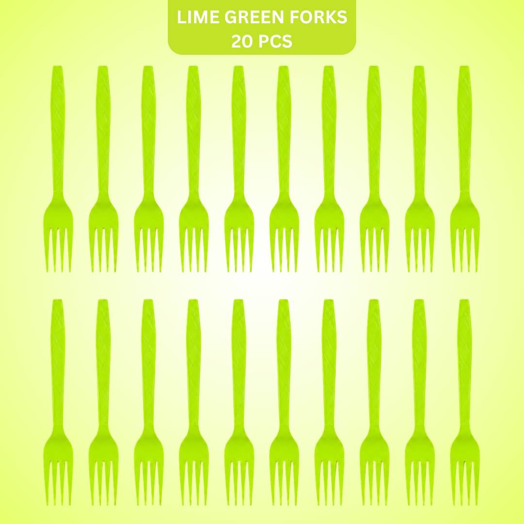 Lime Green Forks - 20PC