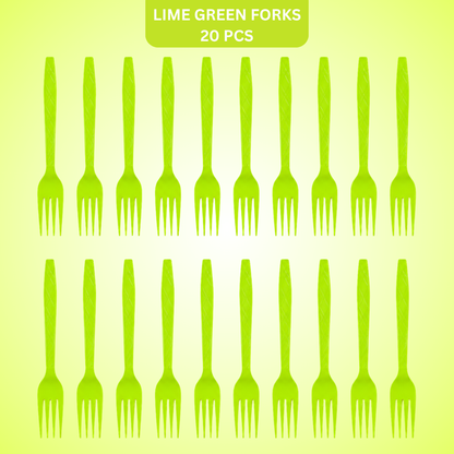Lime Green Forks - 20PC