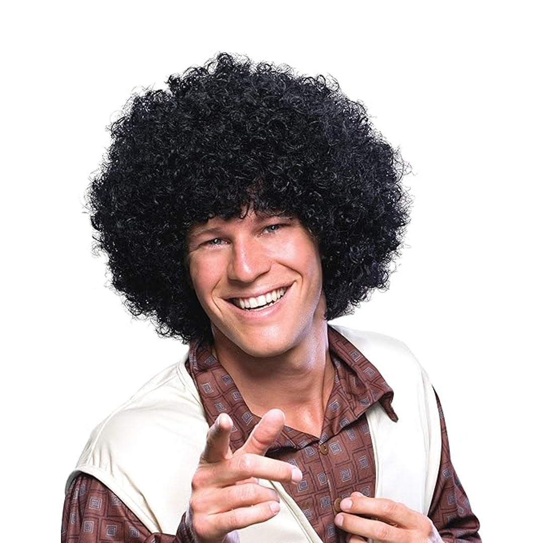 Black Afro Wig | Malinga Wig | Disco Retro 80's Looks Wig - 1PC