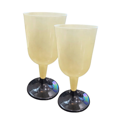 Golden Disposable Wine Glaases - 6Pc
