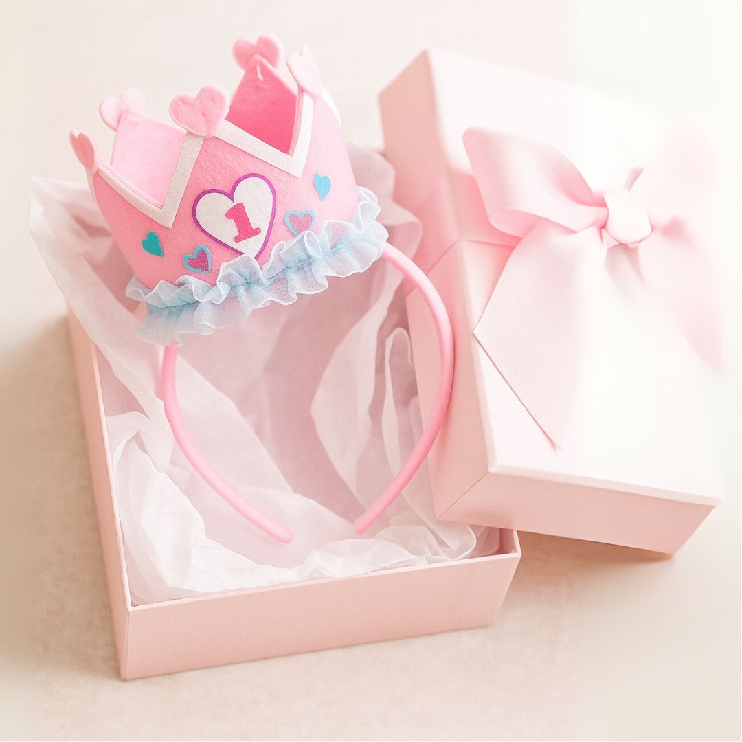 1st Birthday Pink Crown Headband - 1PC