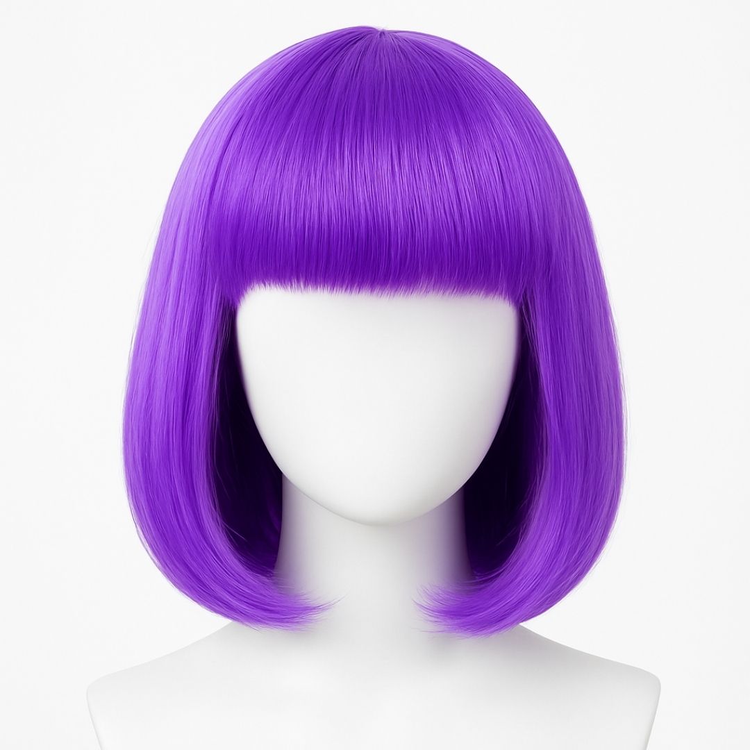 Colored Blunt Cut Wig Purple
