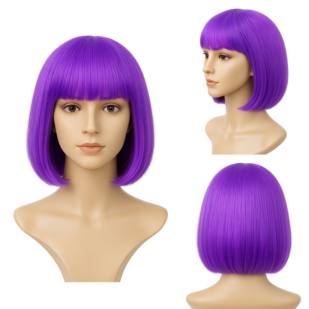 Colored Blunt Cut Wig Purple