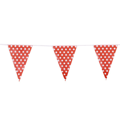 Polka Dot Buntings Red- Over 9 FT