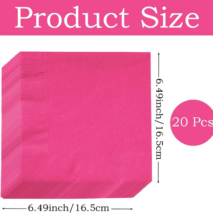 Hot Pink Paper Napkins - 20PC