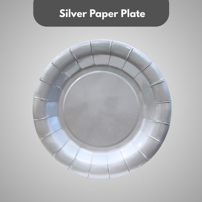 Silver Party Cake/Starter Plates - 7 inches - 10PC