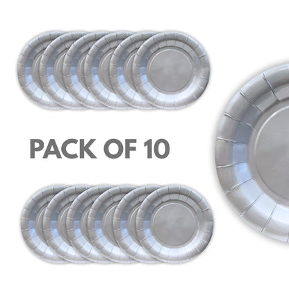 Silver Party Cake/Starter Plates - 7 inches - 10PC