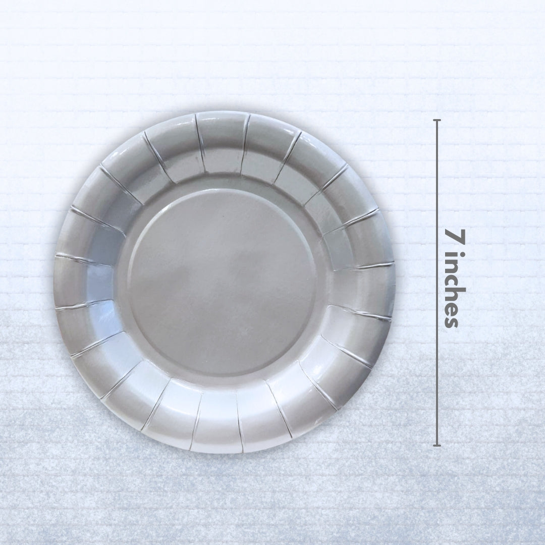 Silver Party Cake/Starter Plates - 7 inches - 10PC