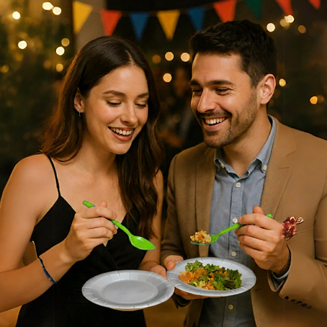 Silver Party Cake/Starter Plates - 7 inches - 10PC