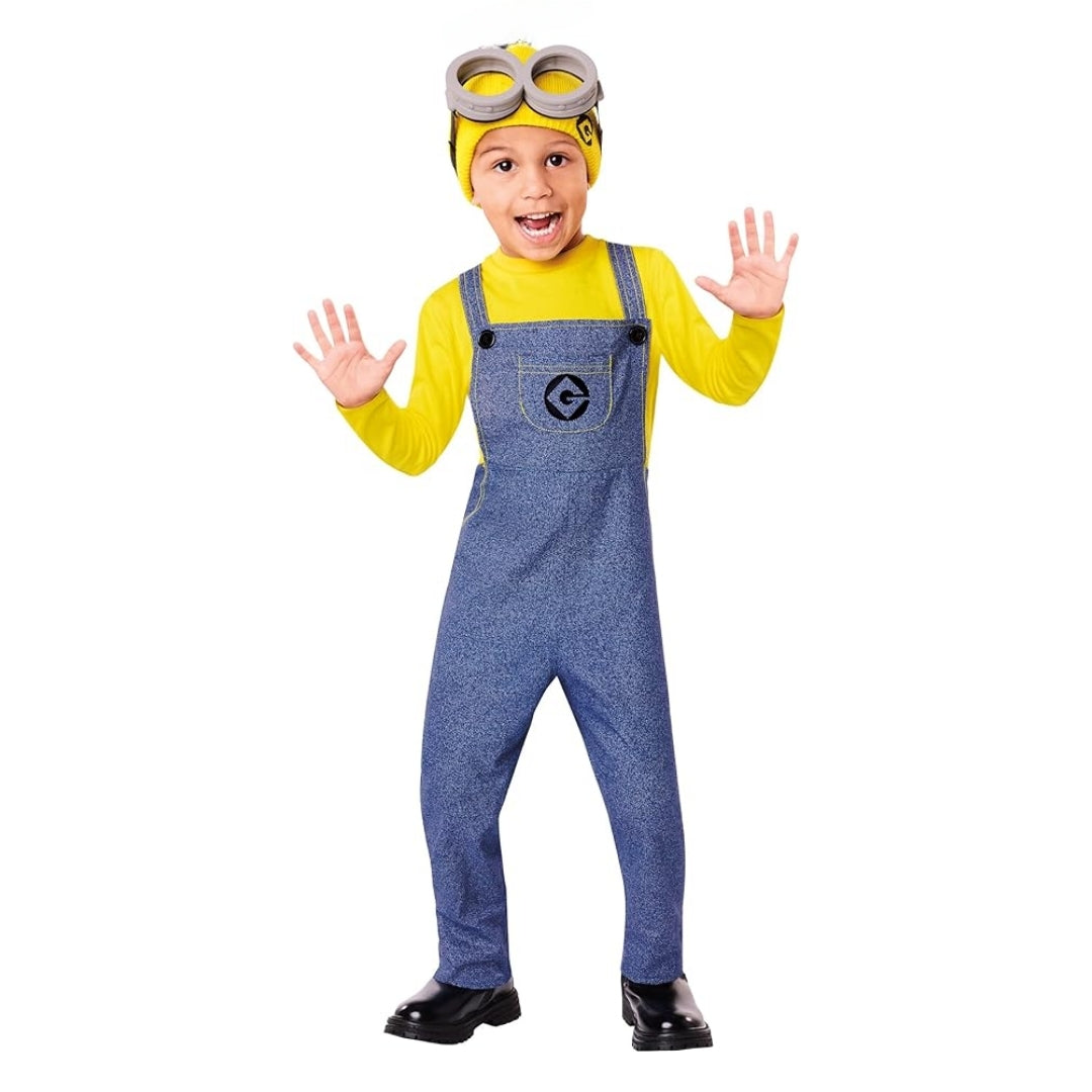 Minion Jumpsuit Costume with Cap and Glasses