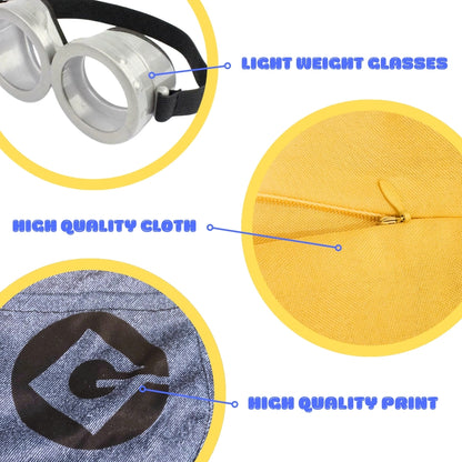 Minion Jumpsuit Costume with Cap and Glasses