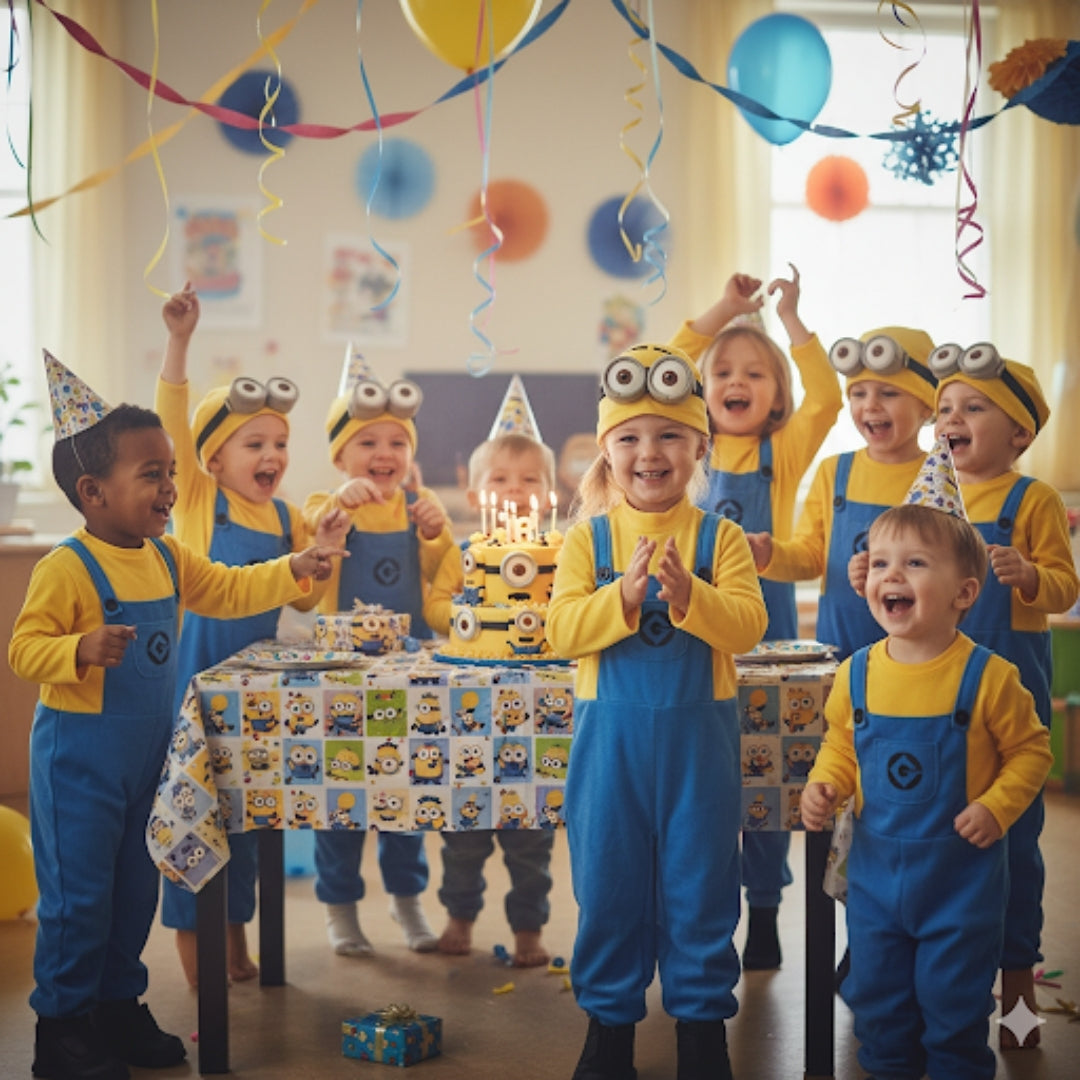 Minion Jumpsuit Costume with Cap and Glasses