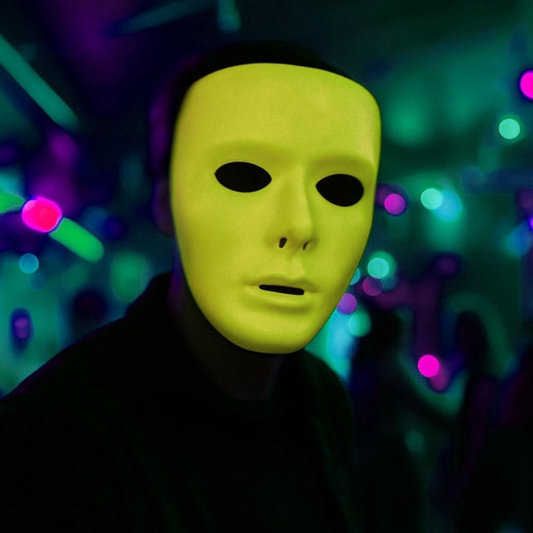 Glow In The Dark Stone Man Face Mask - 1PC