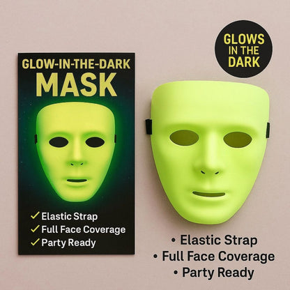 Glow In The Dark Stone Man Face Mask - 1PC