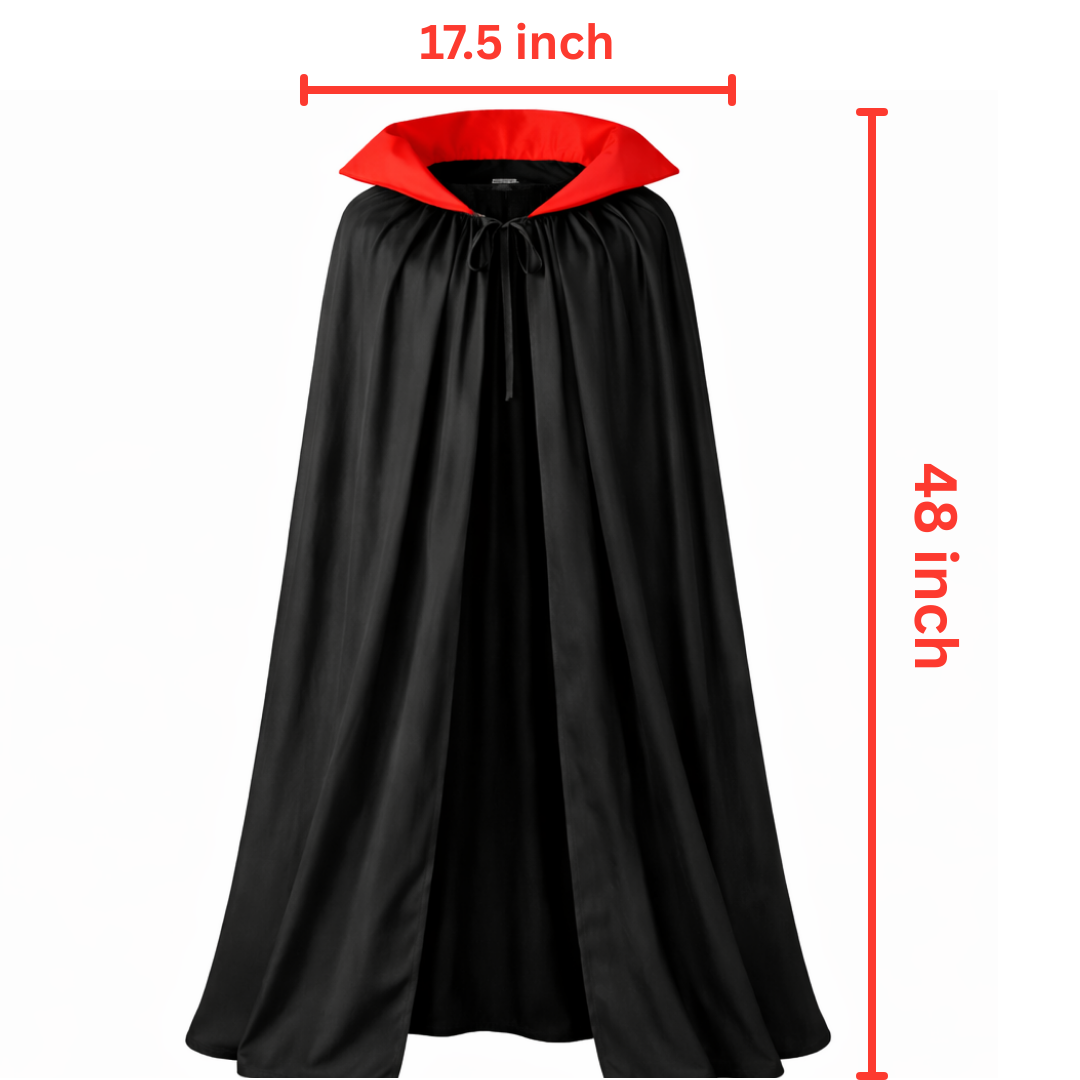 Halloween Red & Black Reversible Cape for Adults  - 1PC