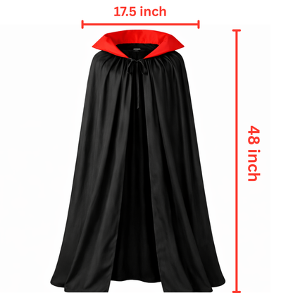 Halloween Red & Black Reversible Cape for Adults  - 1PC