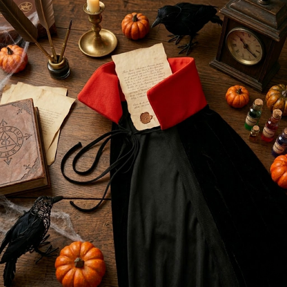 Halloween Red & Black Reversible Cape for Adults  - 1PC