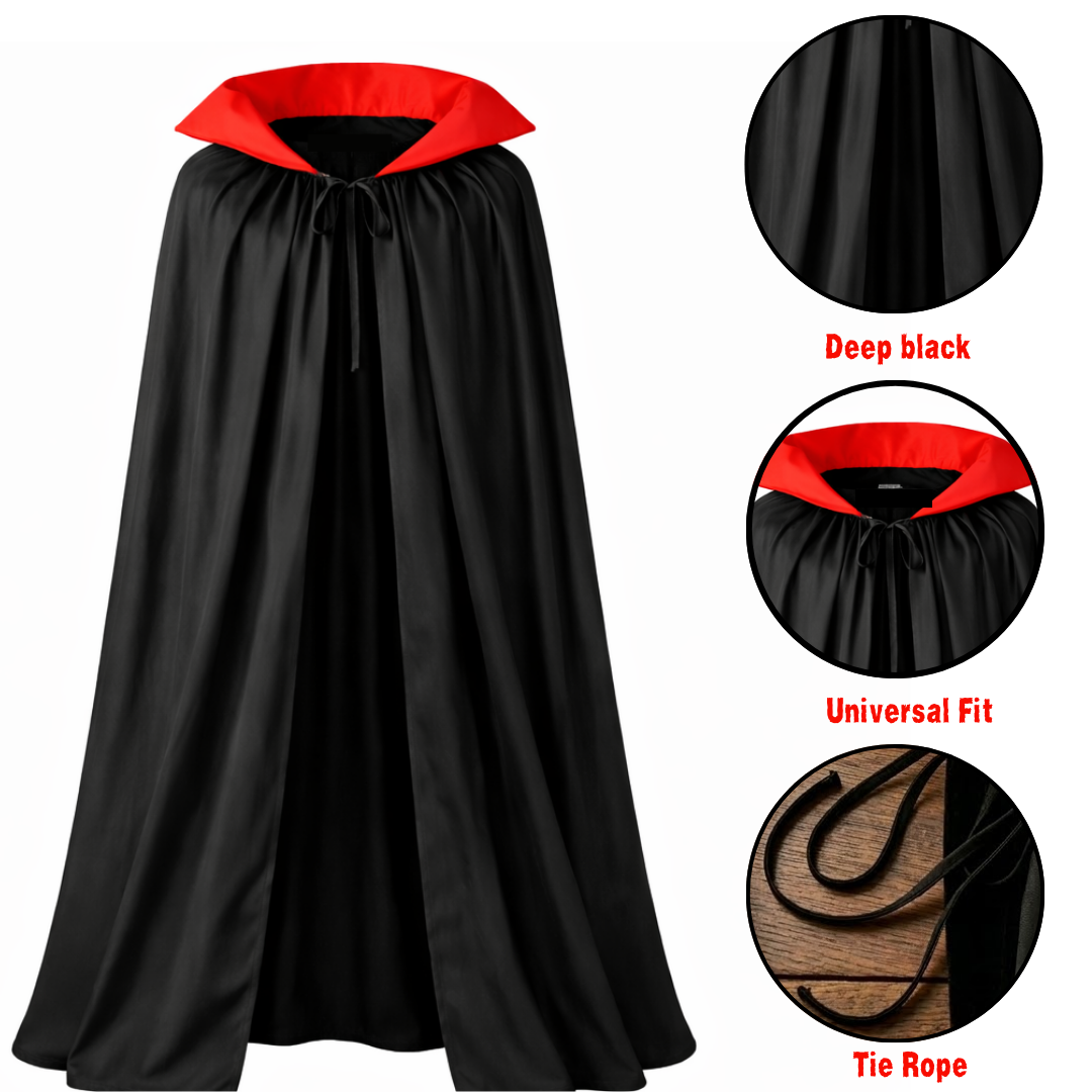 Halloween Red & Black Reversible Cape for Adults  - 1PC