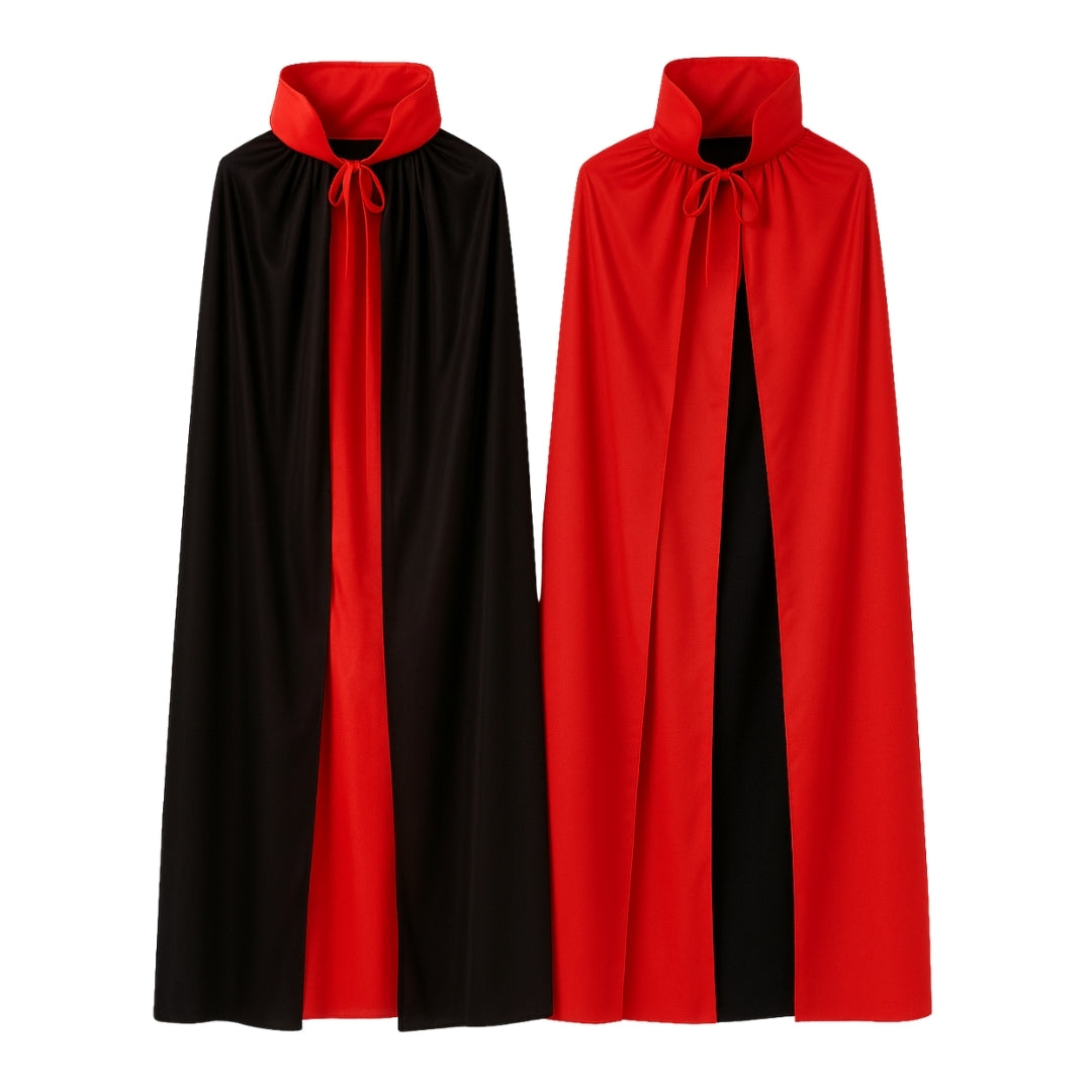 Halloween Red & Black Reversible Cape for Adults  - 1PC