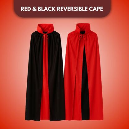 Halloween Red & Black Reversible Cape for Adults  - 1PC