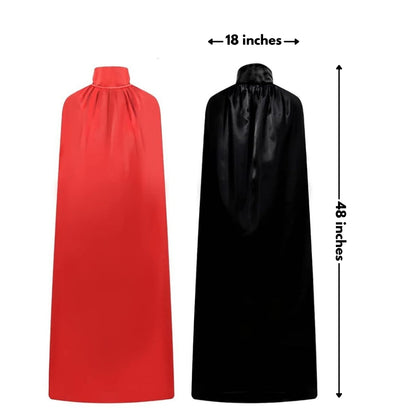 Halloween Red & Black Reversible Cape for Adults  - 1PC