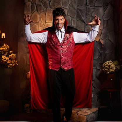 Halloween Red & Black Reversible Cape for Adults  - 1PC