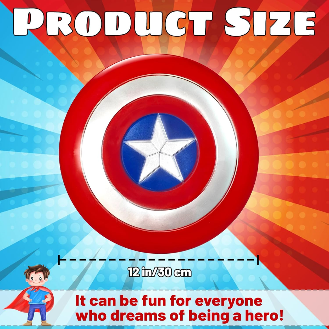 Capt U.S Superhero Circular Shield w/ Body Strap - 16inches - 1PC