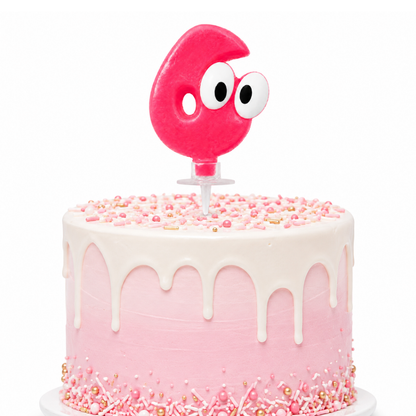 Googly Eyes Number 6 Birthday Cake Candle