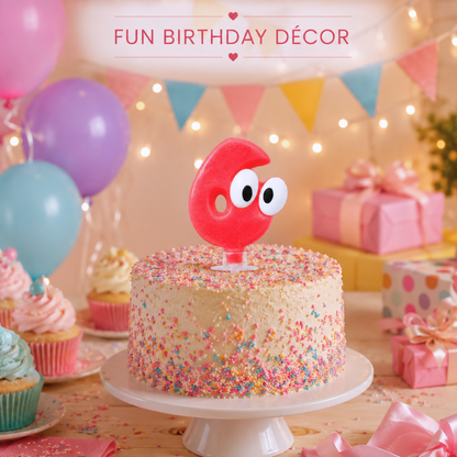 Googly Eyes Numerical No. 6 Candle-1PC
