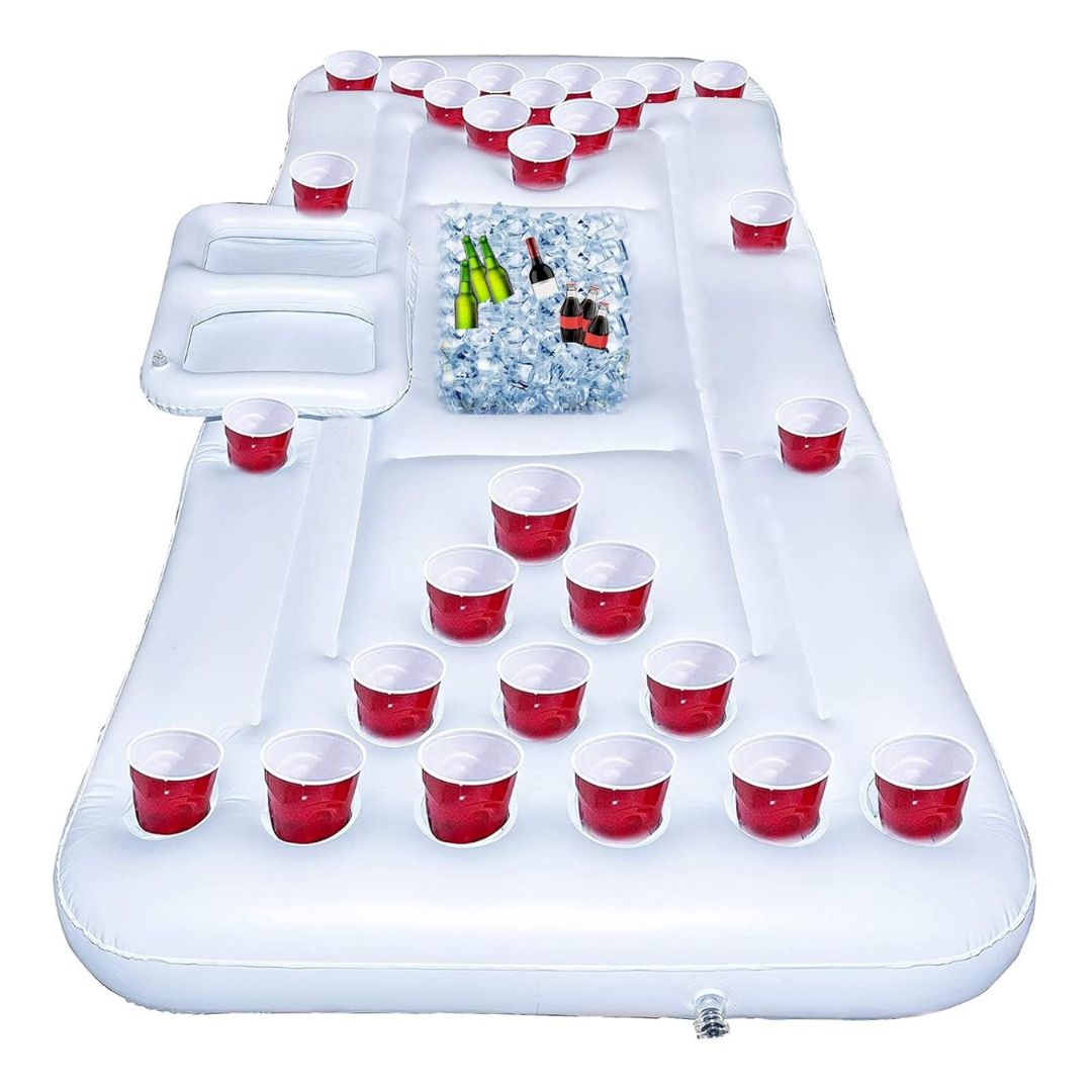 Inflatable Beer Pong Pool Floats  White - 6 FT - 1PC