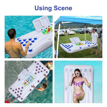 Inflatable Beer Pong Pool Floats  White - 6 FT - 1PC